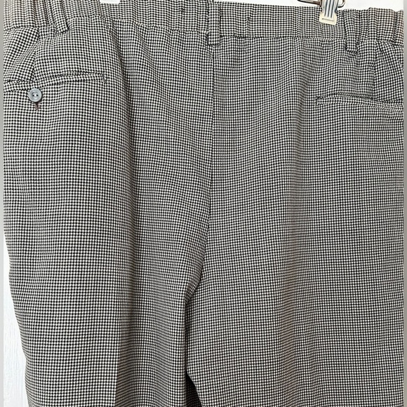 1970s Houndstooth Wool Trousers: Vintage High Waist Pants W36 L28 - Picture 5 of 16